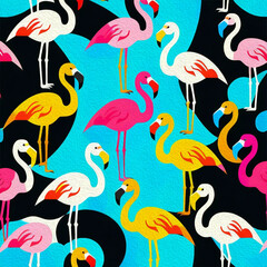 Fototapeta premium Flamingo. Animal illustration. Pattern for printing on wall decorations, covers, leaflets