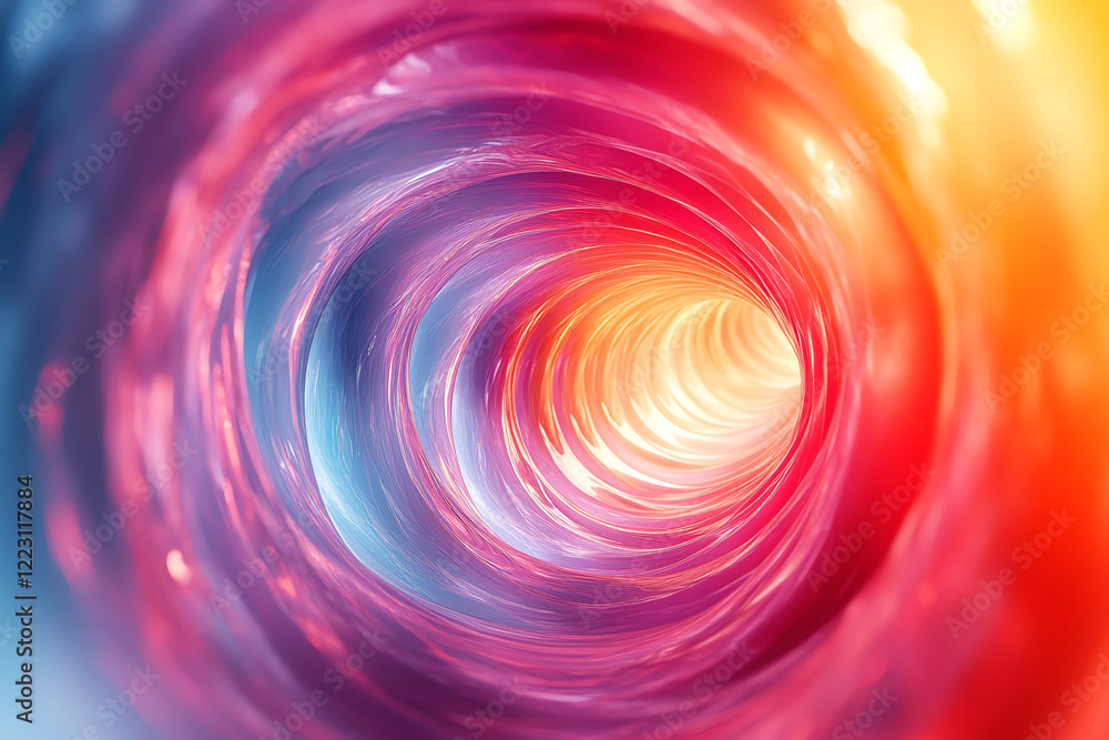 Poster a vibrant and colorful abstract swirl, creating a mesmerizing tunnel effect. perfect for projects ne