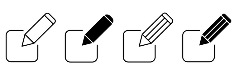 Edit Document Icon set. Edit Document Symbol. Simple flat icon illustration of Edit Document. Edit Text sign.