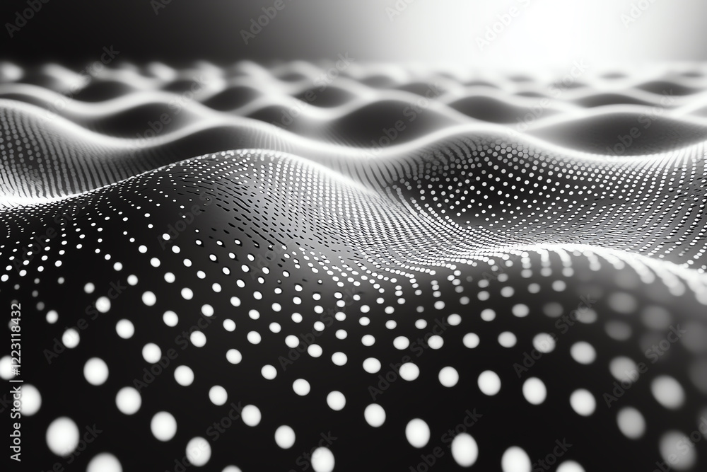 Aufkleber abstract waves of light and dots create a mesmerizing visual pattern. this design symbolizes technol