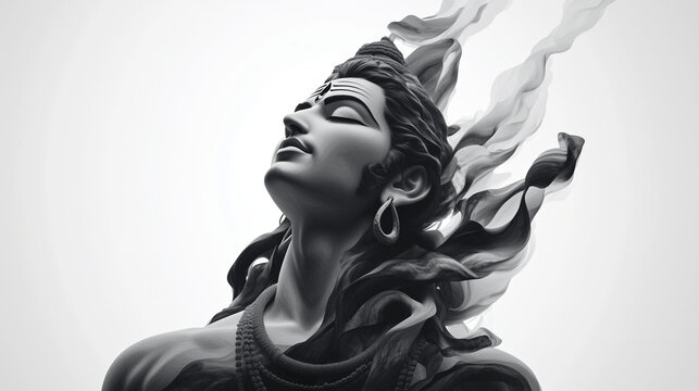 Lord Shiva, the Hindu god of destruction and regeneration, symbolizes meditation, power, and transformation. He is part of the holy trinity alongside Brahma and Vishnu.