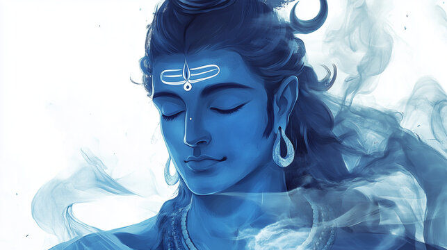 Lord Shiva, the Hindu god of destruction and regeneration, symbolizes meditation, power, and transformation. He is part of the holy trinity alongside Brahma and Vishnu.