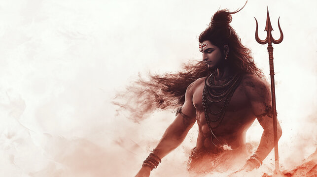 Lord Shiva, the Hindu god of destruction and regeneration, symbolizes meditation, power, and transformation. He is part of the holy trinity alongside Brahma and Vishnu.