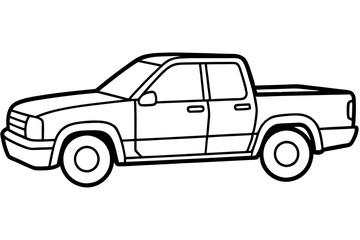 Pickup Truck Silhouette Illustration