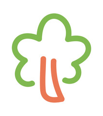 Deciduous tree natural color doodle