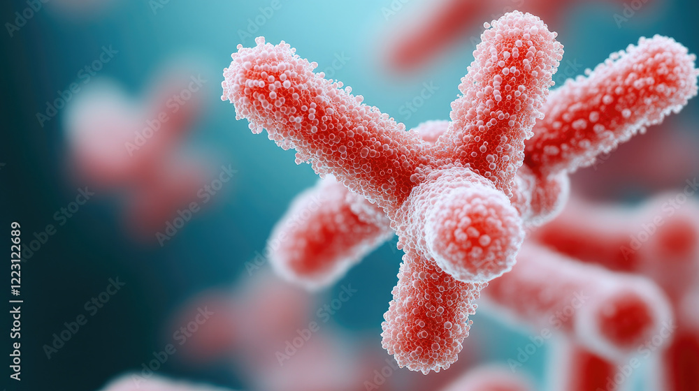 Poster microscopic visualization of molecular structures laboratory scientific image clean environment clos