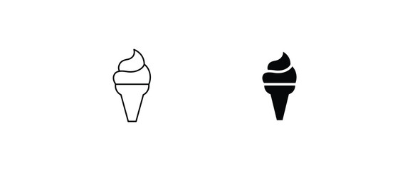 Ice cream icon isolated on background. Dessert icecream icon symbol logo illustration,editable stroke, flat design style isolated on white