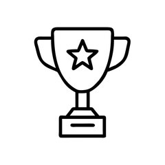 "Golden Trophy Vector Icon: Symbol of Victory and Achievement"