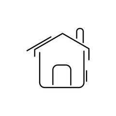 simple house icon, editable, building