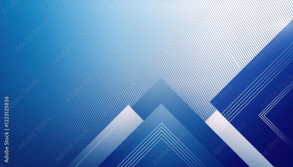 Poster abstract blue geometric background with diagonal lines and overlapping transparent rectangles, suitable for modern business design, digital presentation
