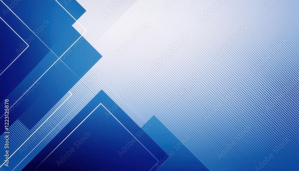 Fototapete abstract blue geometric background with diagonal lines and overlapping transparent rectangles, suitable for modern business design, digital presentation