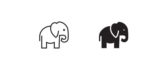 elephant wild animal icon vector, sign, symbol, logo, illustration, editable stroke, flat design style isolated on white linear