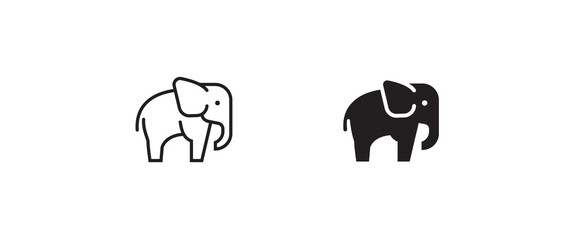 elephant wild animal icon vector, sign, symbol, logo, illustration, editable stroke, flat design style isolated on white linear
