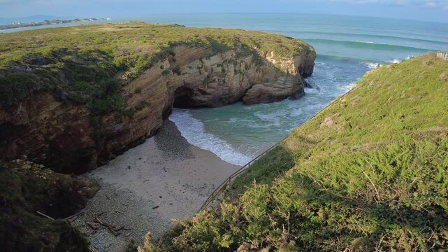 Timelapse of Praia de Augas Santas, Lugo, Galicia Coast - Dynamic timelapse capturing waves at Praia de Augas Santas, a stunning cove on the Lugo coast in Galicia.