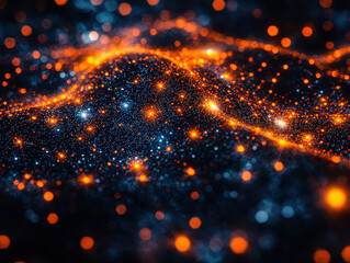 Intricate circuits pulsate with glowing data flows in a high-tech representation of AI