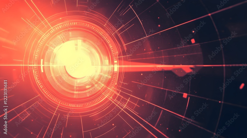 Poster vibrant cosmic explosion, radiant light source in deep space with glowing particles, ideal for sci-f