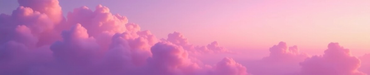 Purple sky with soft pink clouds and golden light, peaceful, pink