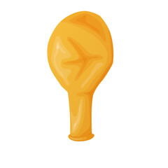 Deflated selebrate balloons. Cartoon style burst balloons. Latex inflated birthday balloons.