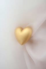 golden heart on veil. Valentines Day
