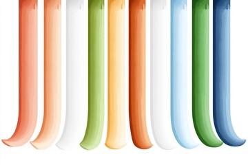 Colorful curved shapes arranged in a gradient pattern, showcasing design elements for creative projects