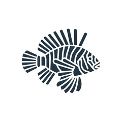 Tribal Fish Pattern Design Icon