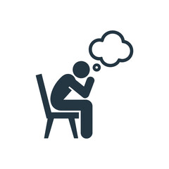 Pensive sitting person icon