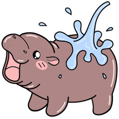 Baby hippo cartoon
