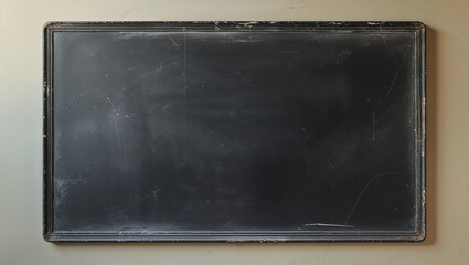 Fototapeta premium Empty blackboard with chalk dust showing signs of wear and tear