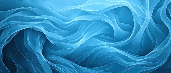 A serene abstract depiction of flowing blue waves, evoking a sense of tranquility and depth.