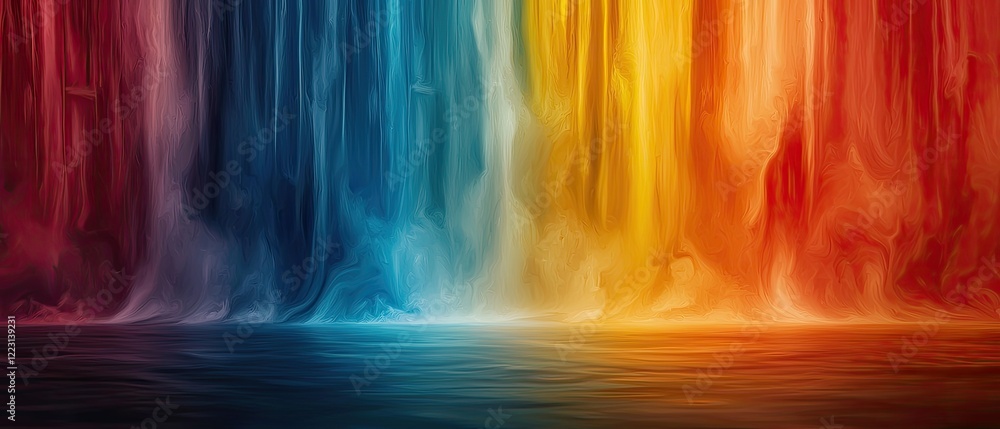 Aufkleber a vibrant waterfall display featuring a gradient of colors from blue to red, creating a stunning vis