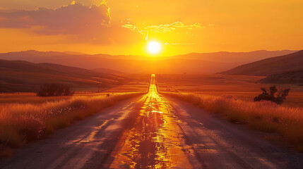 sunset in the mountains