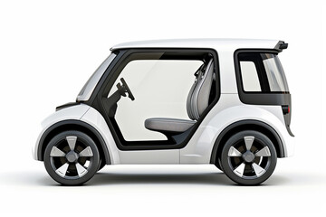 Golf cart isolated on white background. Modern electric microcar