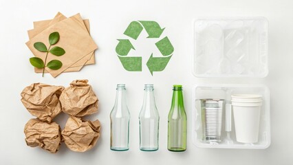 Recycled Materials Arrangement: Sustainability Concept