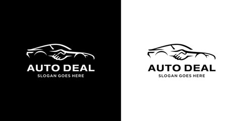 Car Deals Concept Logo Design Inspiration. Car Buy Sell Vector Icon.
