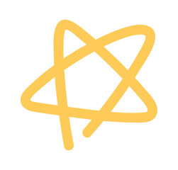 Star hand drawn color doodle