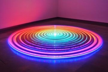 Fototapeta premium Colorful Light Patterns in Circular Design with Vibrant Gradient