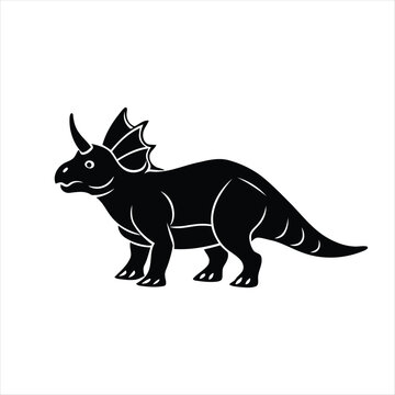 recommend clip art: Dinosaur Styracosaurus silhouette vector, Dinosaur Styracosaurus vector illustration, Black Dinosaur Styracosaurus line art vector design
