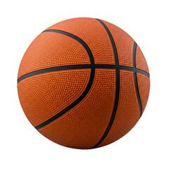 Closeup of a basket ball without shadow, isolated on white,