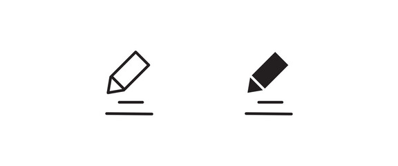 Pen Icon. Pencil, education, writer, copywriting icons button, vector, sign, symbol, logo, illustration, editable stroke, flat design style isolated on white linear pictogram