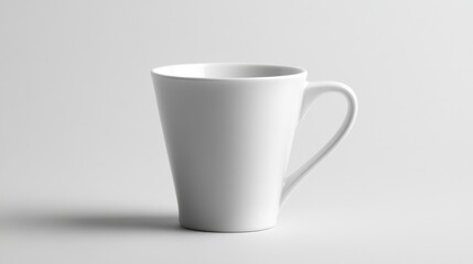 Fototapeta premium Elegant White Porcelain Mug Modern Design Studio Shot Empty Cup Beverage Container Coffee Tea Mug