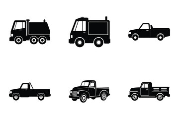 Popular truck silhouette on white background flat vector design