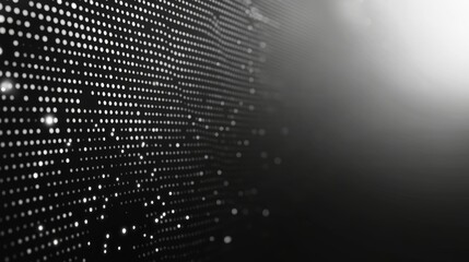 Abstract gray digital technology background with geometric shapes and data dots pattern, representing innovation, connectivity, and futuristic data flow concepts


