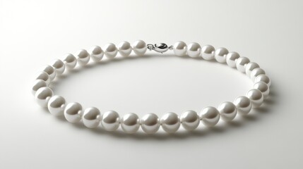 Fototapeta premium Elegant White Pearl Necklace Classic Jewelry Luxury Accessory Bridal Wedding