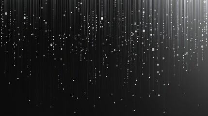 Abstract gray digital technology background with geometric shapes and data dots pattern, representing innovation, connectivity, and futuristic data flow concepts


