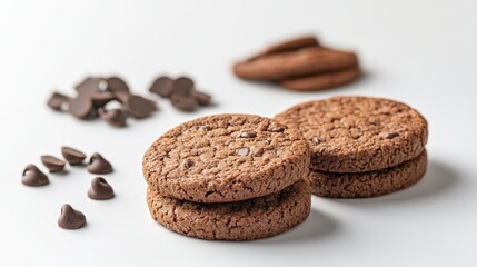 Delicious Double Chocolate Cookies Sweet Treats Baked Goods Closeup Photography