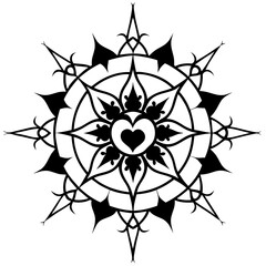 black and white snowflake