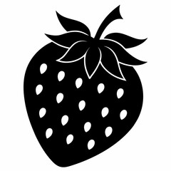 Strawberry Shape Silhouette in Vector Format