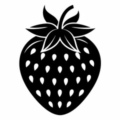 Strawberry Shape Silhouette in Vector Format