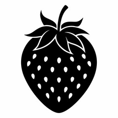 Strawberry Shape Silhouette in Vector Format