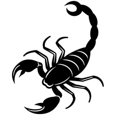 Cute Silhouette of a Scorpion line art vector cartoon illustration